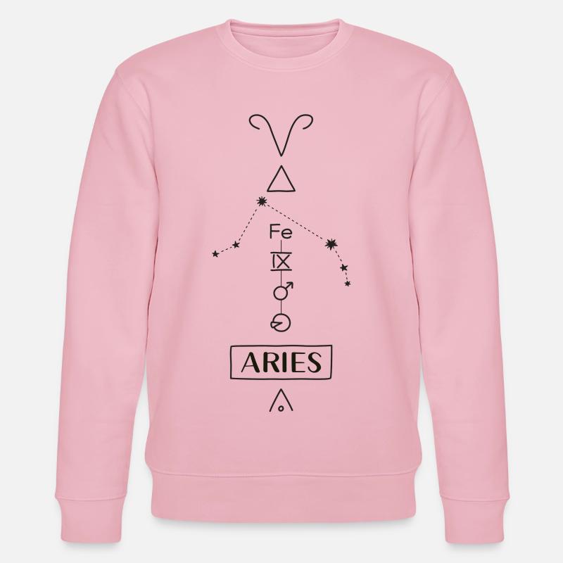 Aries - Widder Sternzeichen - schwarz - Stanley/Stella Unisex Bio-Sweatshirt CHANGER  - Hellrosa