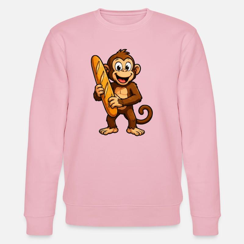 Singe avec baguette - Sweat bio CHANGER Stanley/Stella Unisexe - rose pâle