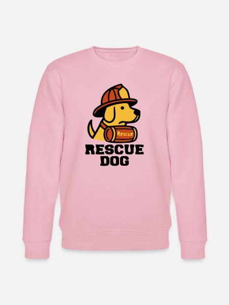 Fire Dog Rescue Dog Logo - Stanley/Stella CHANGER Unisex Organic Sweatshirt - cotton pink