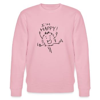 glücklich - Stanley/Stella Unisex Bio-Sweatshirt CHANGER  - Hellrosa - Vorne - Jaron (178cm) & Liana (172cm)
