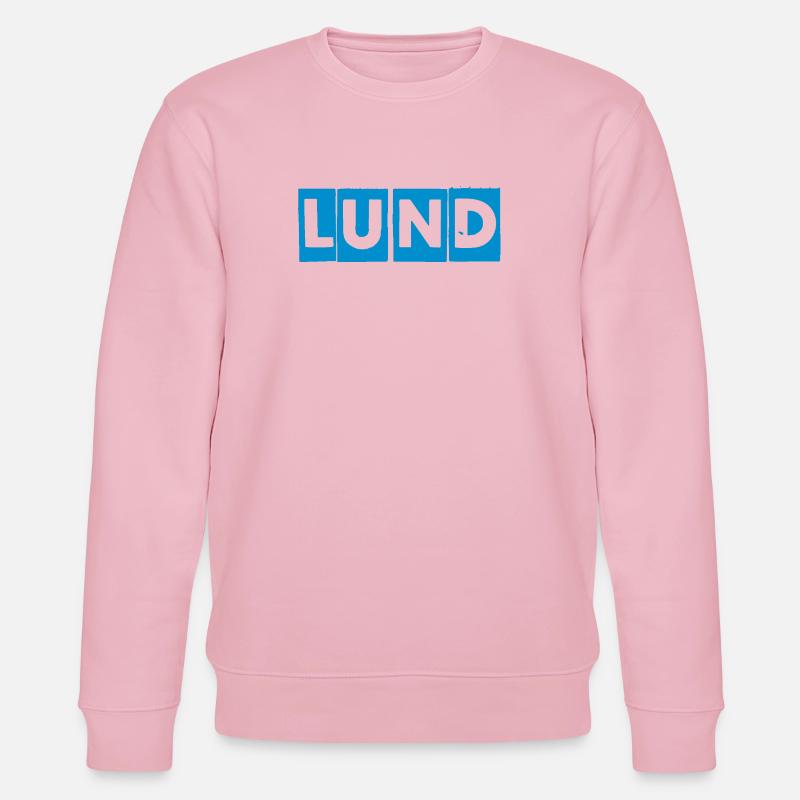 Lund – Conception de texte bleu - Sweat bio CHANGER Stanley/Stella Unisexe - rose pâle