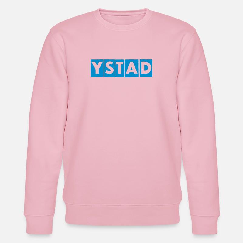 Ystad – Conception de texte bleu - Sweat bio CHANGER Stanley/Stella Unisexe - rose pâle