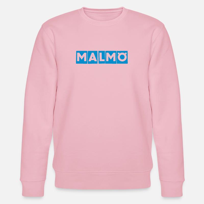 Malmö – Blaues Textdesign - Stanley/Stella Unisex Bio-Sweatshirt CHANGER  - Hellrosa