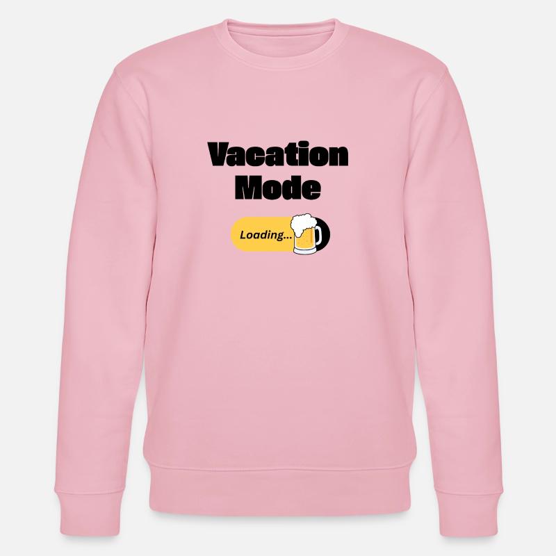 Vacation Mode On – Bier mit Ladebalken (dunkel) - Stanley/Stella Unisex Bio-Sweatshirt CHANGER  - Hellrosa