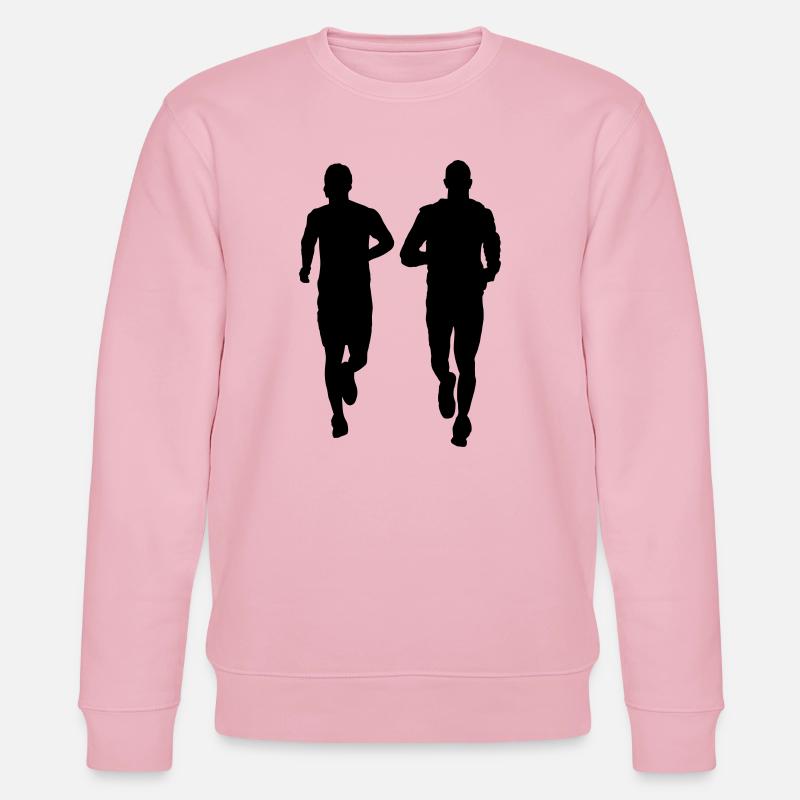 laufendes Paar zwei Männer - Stanley/Stella Unisex Bio-Sweatshirt CHANGER  - Hellrosa