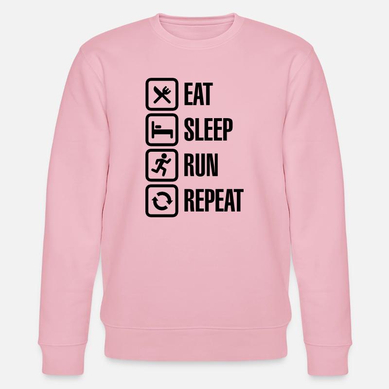 Eat sleep run repeat - Stanley/Stella Unisex Bio-Sweatshirt CHANGER  - Hellrosa