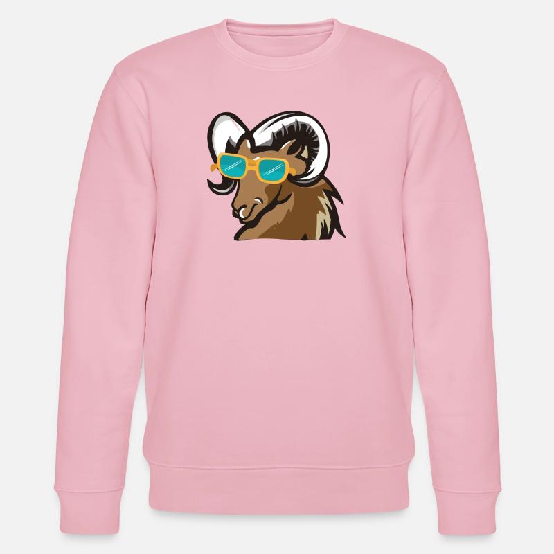 Ram avec des lunettes de soleil - Sweat bio CHANGER Stanley/Stella Unisexe - rose pâle