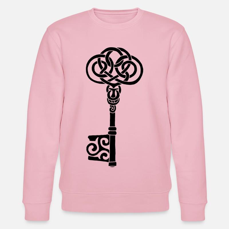 Black Celtic Key - Stanley/Stella CHANGER Unisex Organic Sweatshirt - cotton pink