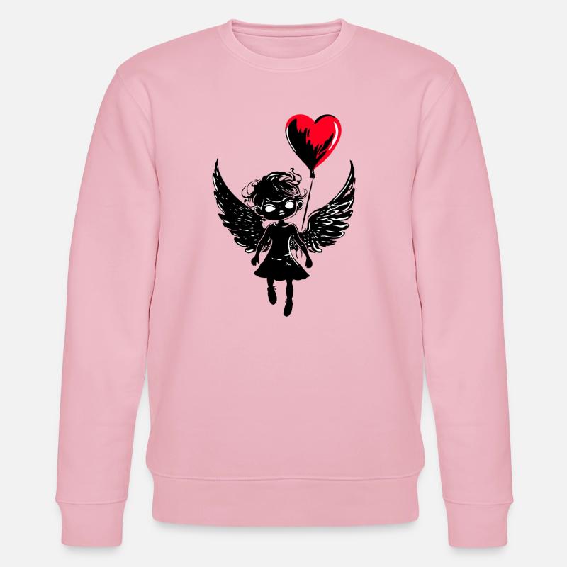 Engel mit Herz Luftballon - Heartful Creatures - Stanley/Stella Unisex Bio-Sweatshirt CHANGER - Hellrosa