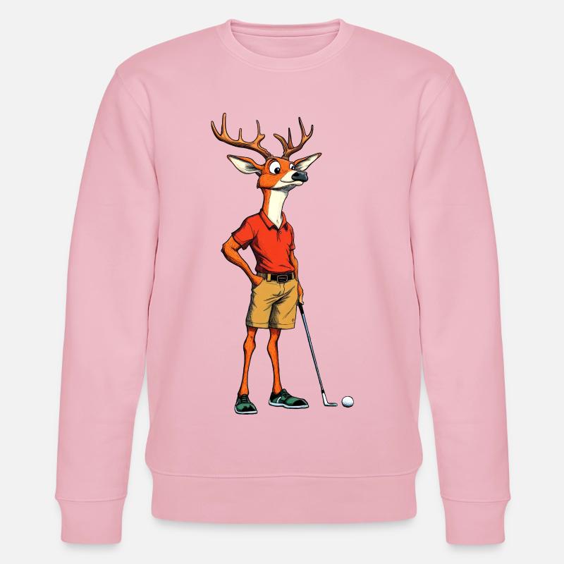 Hirsch Golfpro im Polohemd - Stanley/Stella Unisex Bio-Sweatshirt CHANGER  - Hellrosa