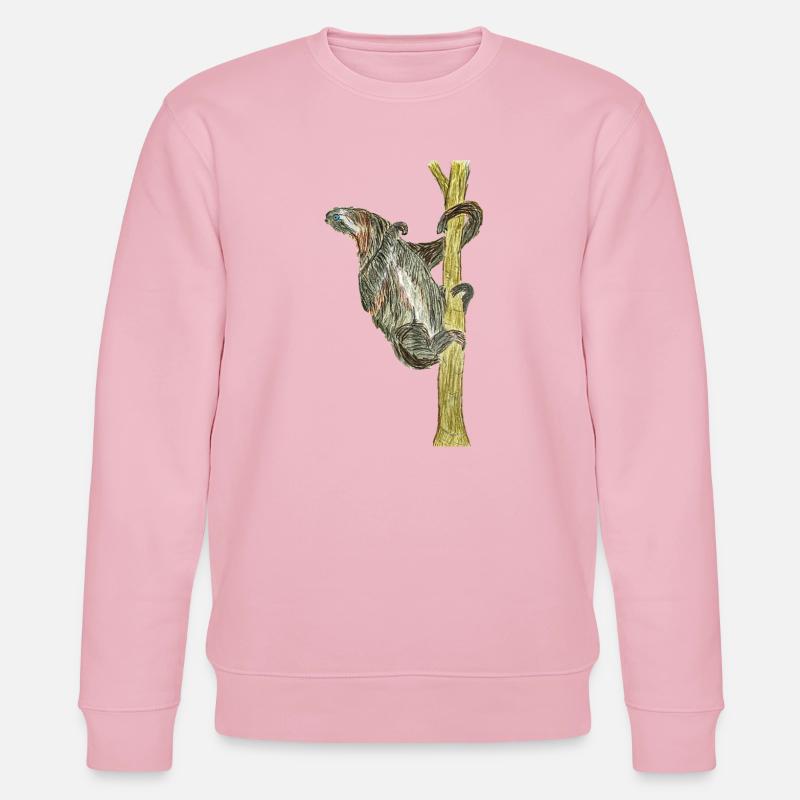 Monkey artwork on tree - Stanley/Stella CHANGER Unisex Organic Sweatshirt - cotton pink