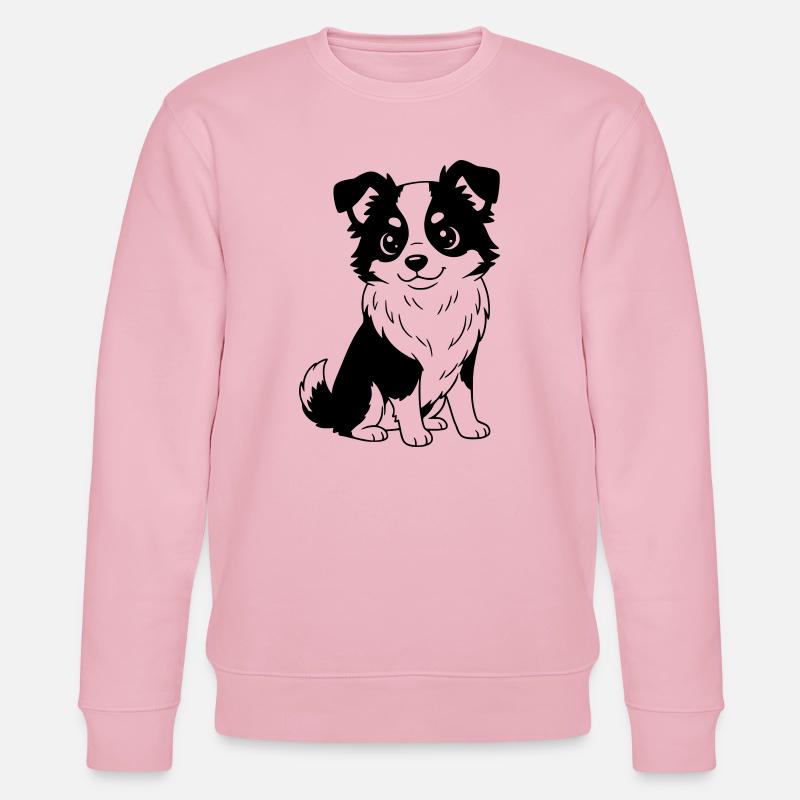 Australian Shepherd - Aussi - black and white - Stanley/Stella CHANGER Unisex Organic Sweatshirt - cotton pink