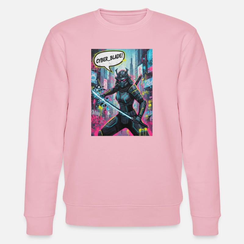 Cyber Samurai Neon Graffiti - Stanley/Stella Unisex Bio-Sweatshirt CHANGER  - Hellrosa