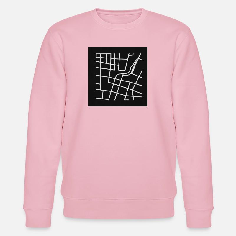 Geometrischer Stadtplan mit Linie - Stanley/Stella Unisex Bio-Sweatshirt CHANGER  - Hellrosa