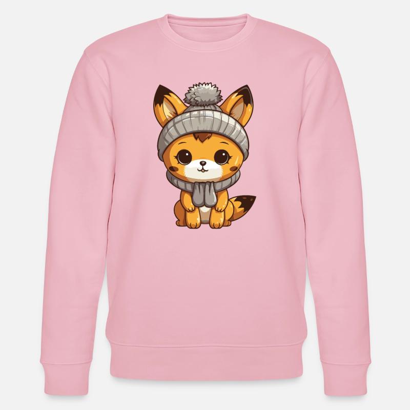 Fuchs Winter Comic - Stanley/Stella Unisex Bio-Sweatshirt CHANGER  - Hellrosa