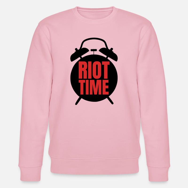 Riot Time – Mutiges rotes Textdesign - Stanley/Stella Unisex Bio-Sweatshirt CHANGER  - Hellrosa