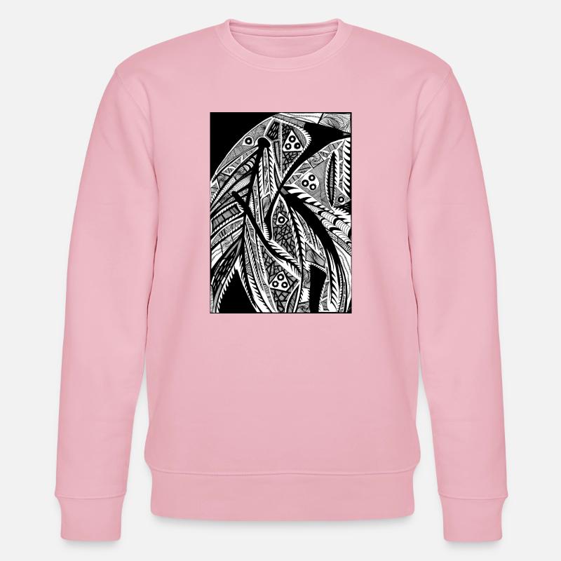 Schwarz-Weiß abstraktes Design Nr. 2 - Stanley/Stella Unisex Bio-Sweatshirt CHANGER - Hellrosa
