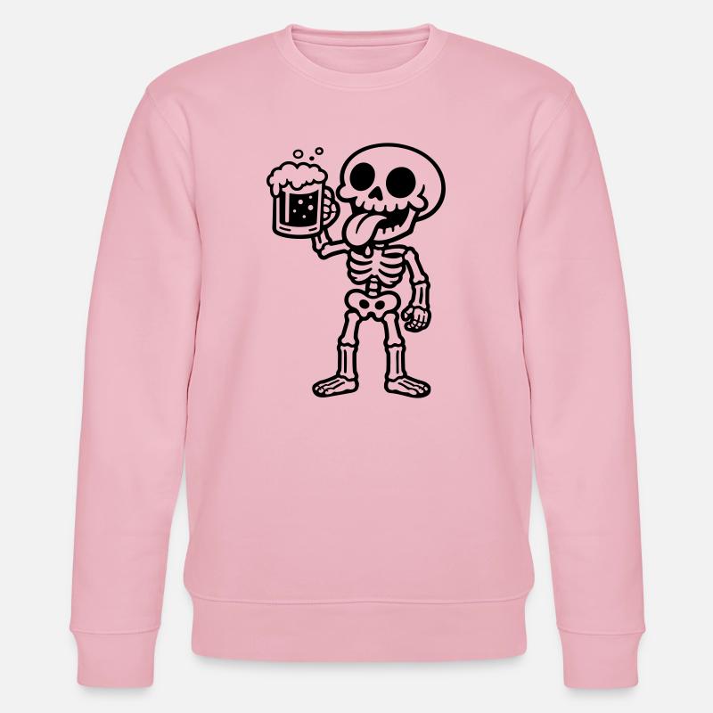 Skeleton Beer Comic - Stanley/Stella CHANGER Unisex Organic Sweatshirt - cotton pink