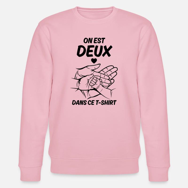 Annonce grossesse on est deux amour - Sweat bio CHANGER Stanley/Stella Unisexe - rose pâle