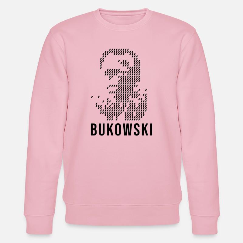 Charles Bukowskis geometrisches Designporträt - Stanley/Stella Unisex Bio-Sweatshirt CHANGER - Hellrosa