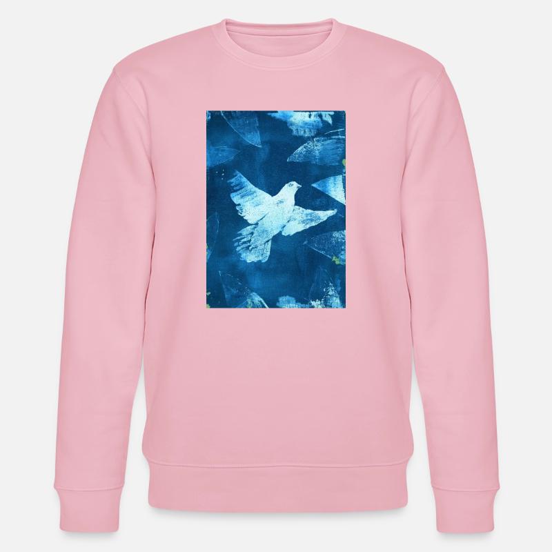 Blau Taube Friedensvisual - Stanley/Stella Unisex Bio-Sweatshirt CHANGER  - Hellrosa