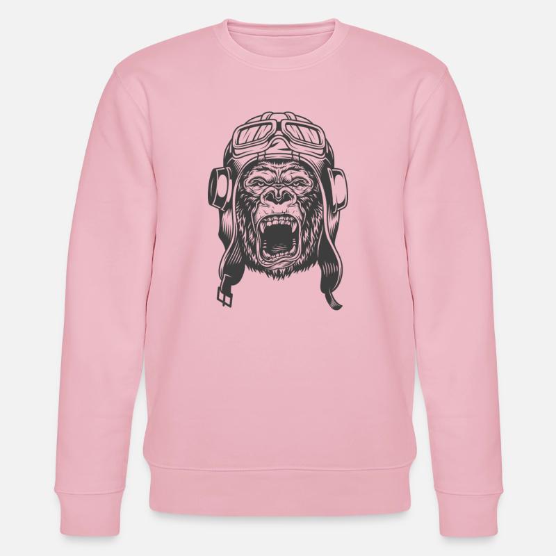 Gorilla Pilot Design - Stanley/Stella CHANGER Unisex Organic Sweatshirt - cotton pink