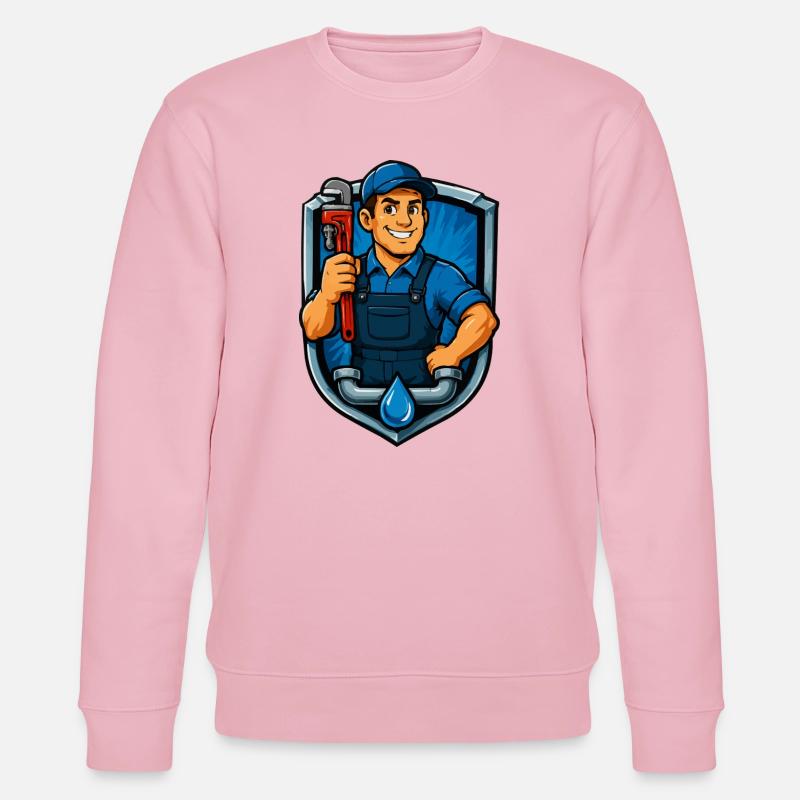 handwerker-wappen-klempner - Stanley/Stella Unisex Bio-Sweatshirt CHANGER - Hellrosa