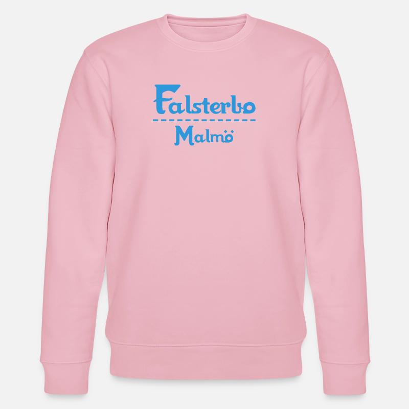 Centrum Malmö – Conception de texte bleu - Sweat bio CHANGER Stanley/Stella Unisexe - rose pâle