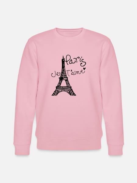 Paris Je T'aime Eiffel tower - Stanley/Stella CHANGER Unisex Organic Sweatshirt - cotton pink