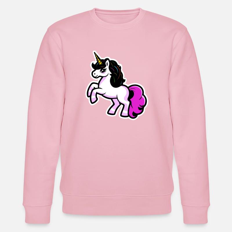 Einhorn - Pink - Bunt - Stanley/Stella Unisex Bio-Sweatshirt CHANGER  - Hellrosa