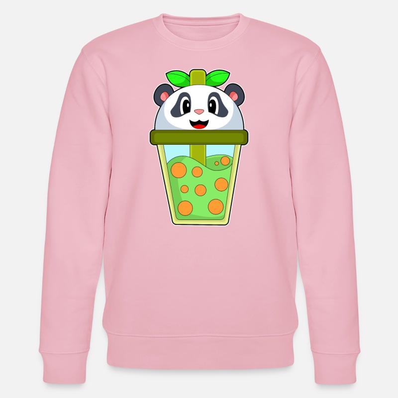 Panda Bubble Tea - Stanley/Stella CHANGER Unisex Organic Sweatshirt - cotton pink