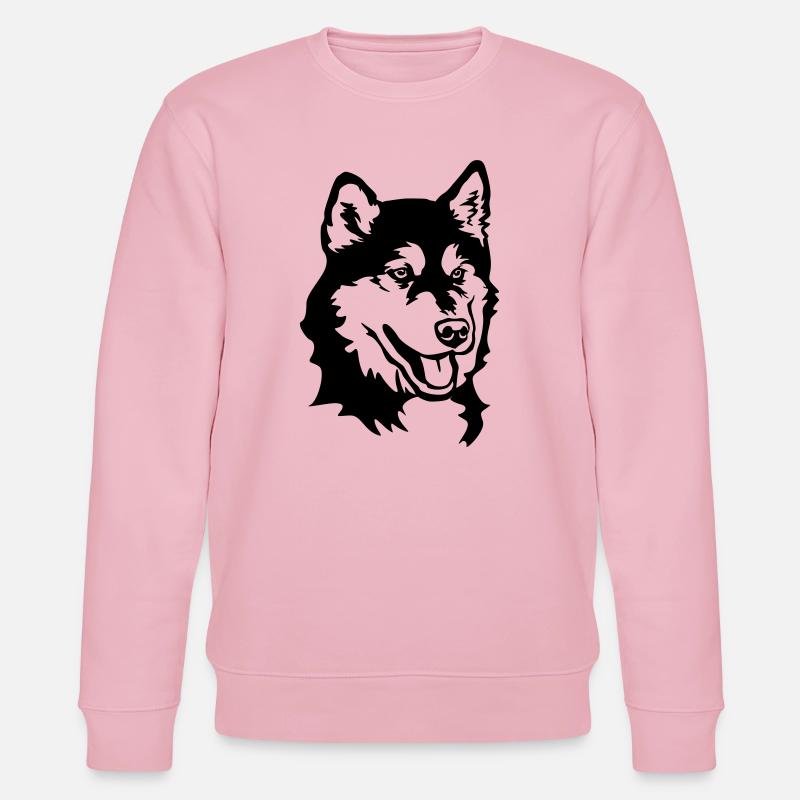 Alaskan Malamute Kopf - Stanley/Stella Unisex Bio-Sweatshirt CHANGER  - Hellrosa