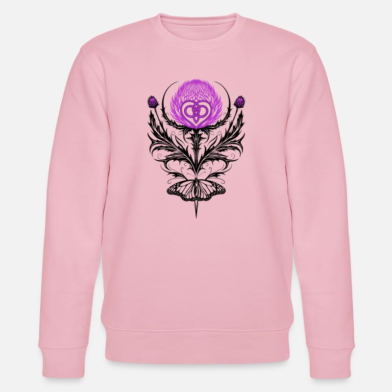 Distel mit Schmetterling Mutterknoten - Stanley/Stella Unisex Bio-Sweatshirt CHANGER  - Hellrosa