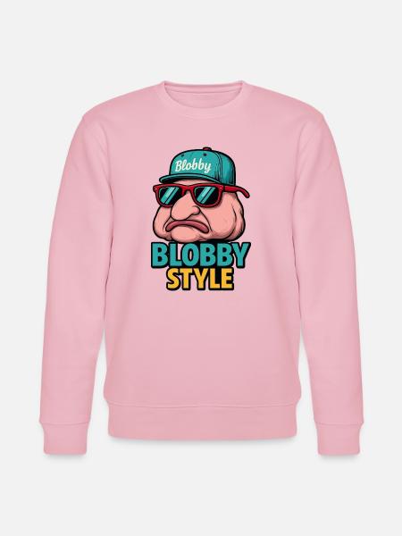 Blobby Style Cartoon Tee - Stanley/Stella CHANGER Unisex Organic Sweatshirt - cotton pink