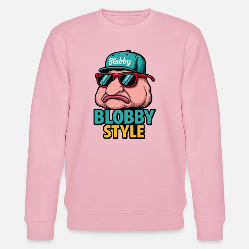 Blobby Style Cartoon Tee - Stanley/Stella Unisex Bio-Sweatshirt CHANGER  - Hellrosa