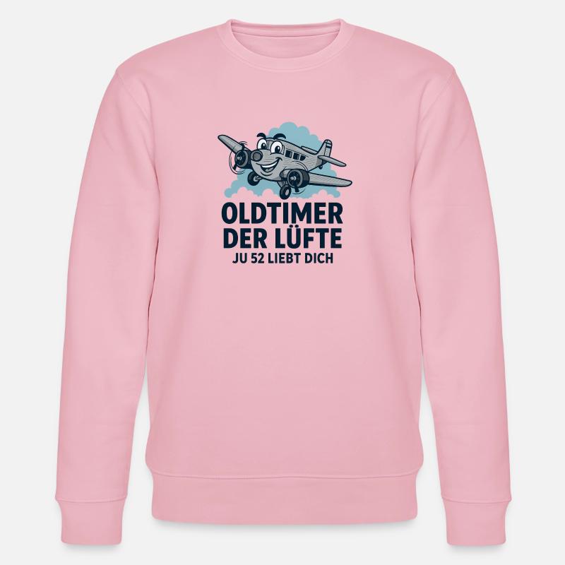 Oldtimer der Lüfte Ju52 - Stanley/Stella Unisex Bio-Sweatshirt CHANGER  - Hellrosa