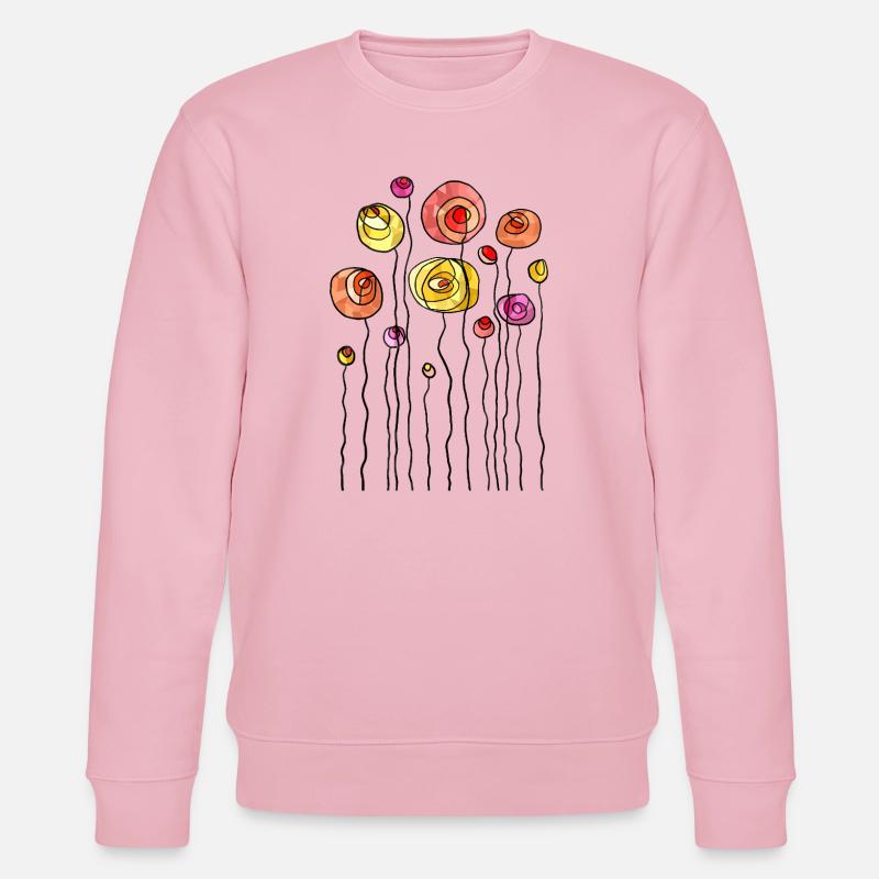 Thème abstrait fleur de printemps - Sweat bio CHANGER Stanley/Stella Unisexe - rose pâle