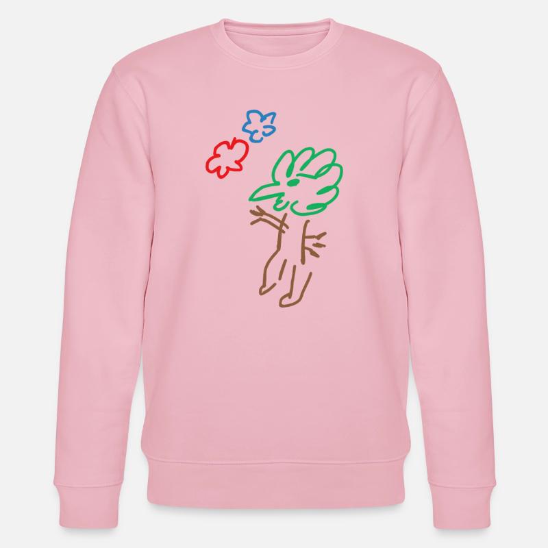 Oiseau - Oiseau - Arbre - Arbre - Nature - Abstrait - Sweat bio CHANGER Stanley/Stella Unisexe - rose pâle