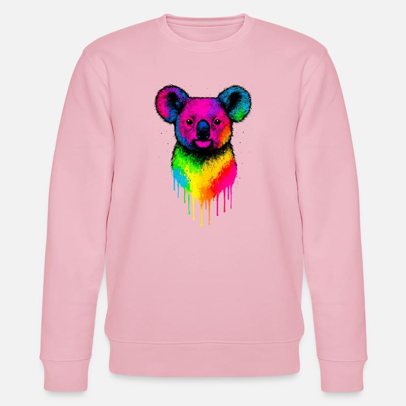 Regenbogen Koala Neon Splatter - Stanley/Stella Unisex Bio-Sweatshirt CHANGER  - Hellrosa