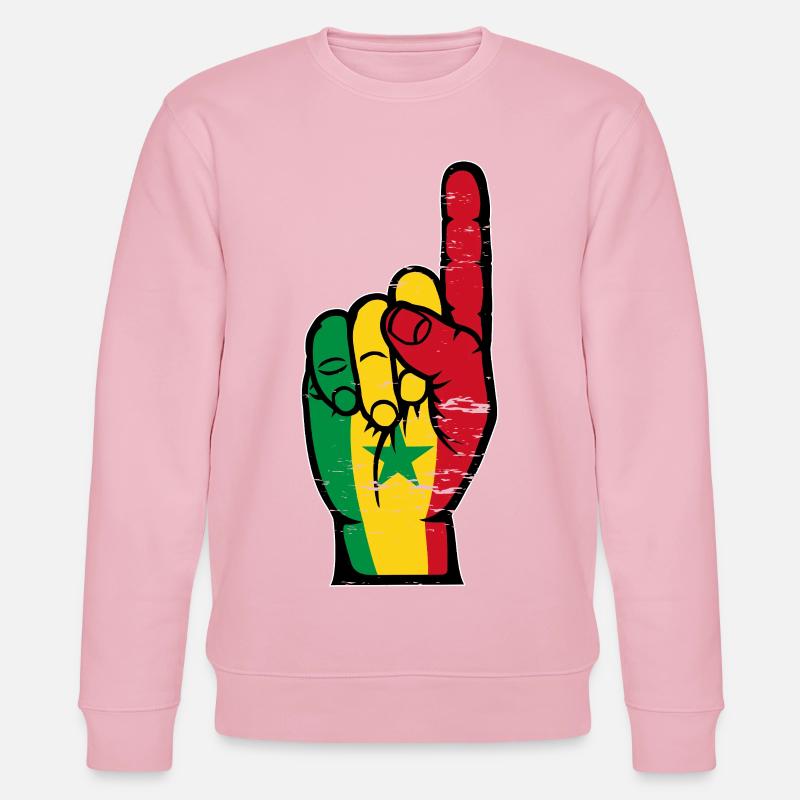 Main des drapeaux du Sénégal - Sweat bio CHANGER Stanley/Stella Unisexe - rose pâle