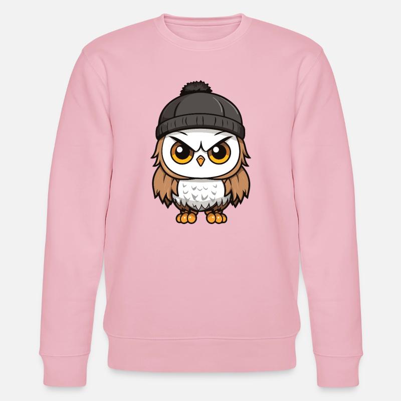 Eule Comic Winter Cozy - Stanley/Stella Unisex Bio-Sweatshirt CHANGER  - Hellrosa
