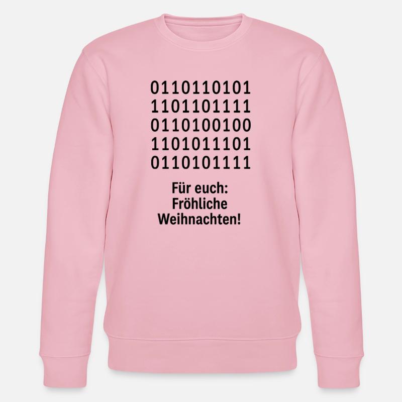 Weihnachtscode Binärmuster - Stanley/Stella Unisex Bio-Sweatshirt CHANGER  - Hellrosa