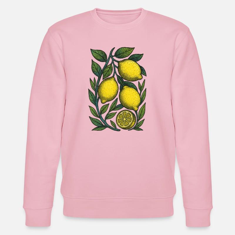 Lemon Branch Botanischer Druck - Stanley/Stella Unisex Bio-Sweatshirt CHANGER  - Hellrosa