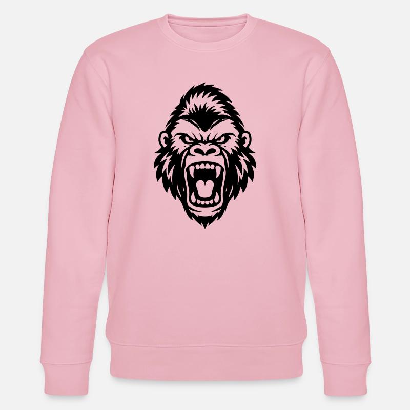 Gorilla Kopf Symbol - Stanley/Stella Unisex Bio-Sweatshirt CHANGER  - Hellrosa