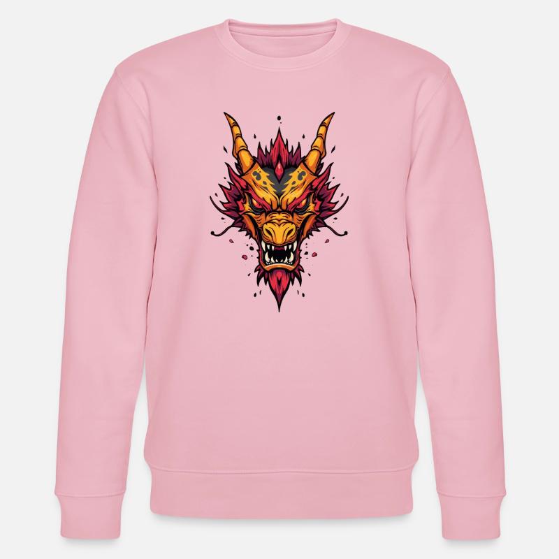 Flammender asiatischer Drache - Stanley/Stella Unisex Bio-Sweatshirt CHANGER  - Hellrosa
