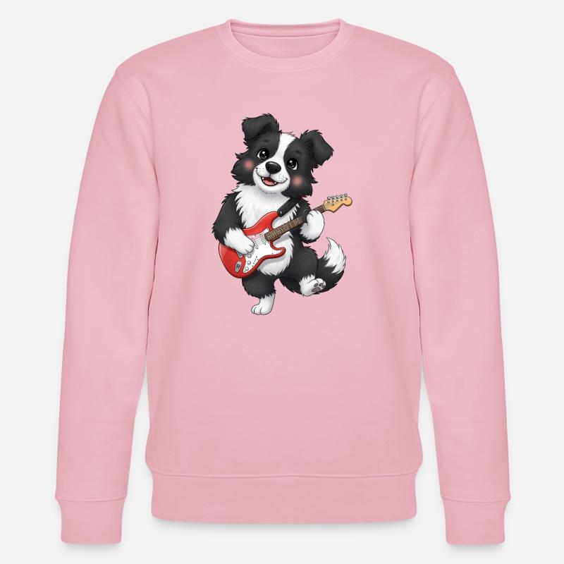 Kuscheliger Hund mit E-Gitarre - Stanley/Stella Unisex Bio-Sweatshirt CHANGER  - Hellrosa