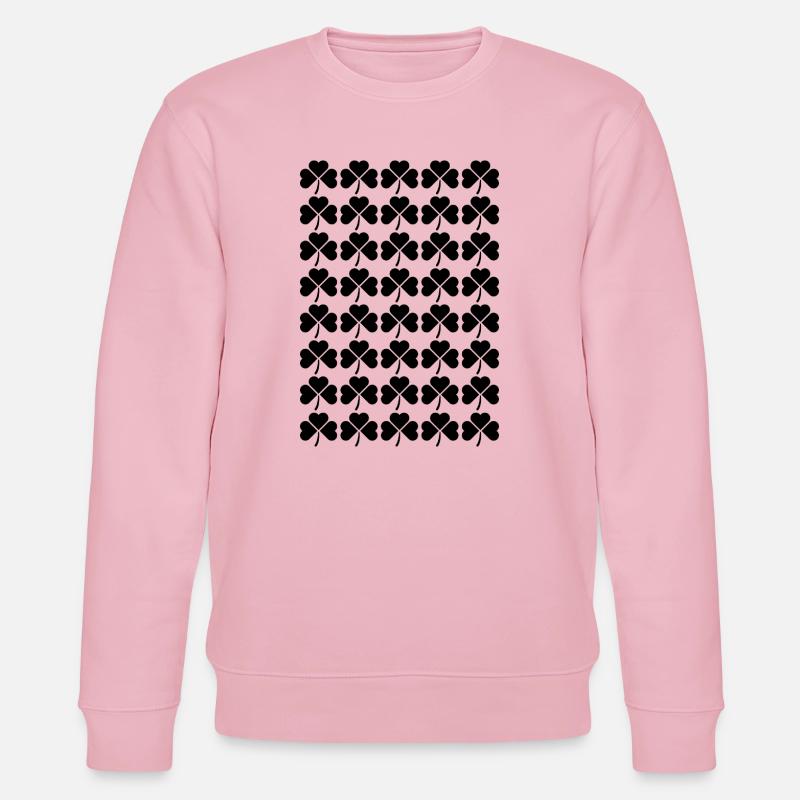 Irish Clover pattern design - Stanley/Stella CHANGER Unisex Organic Sweatshirt - cotton pink