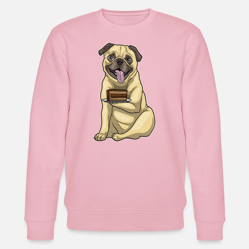 Mops Kuchen - Stanley/Stella Unisex Bio-Sweatshirt CHANGER  - Hellrosa