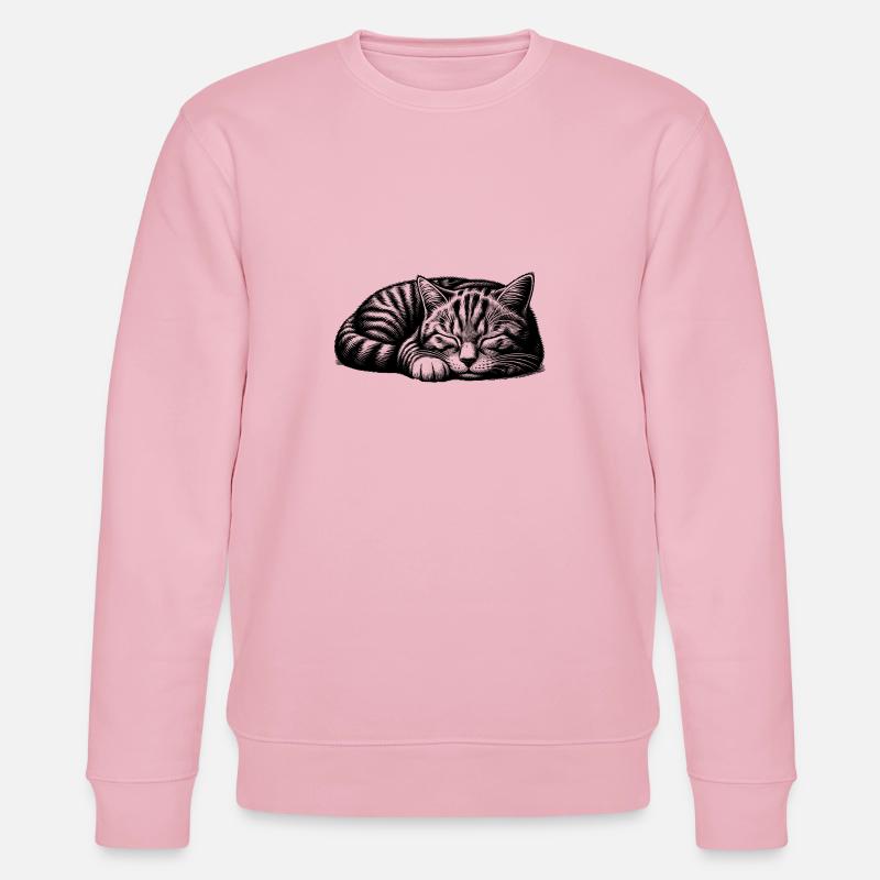Süßes schlafendes Kätzchen - Stanley/Stella Unisex Bio-Sweatshirt CHANGER  - Hellrosa