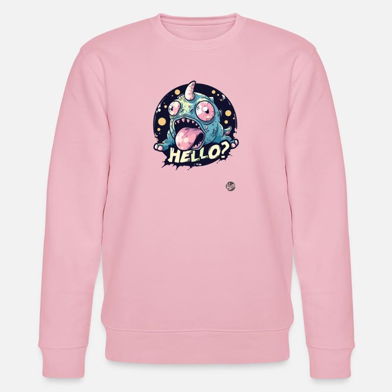 Verrücktes Einhorn-Echsen Hallo - Stanley/Stella Unisex Bio-Sweatshirt CHANGER - Hellrosa